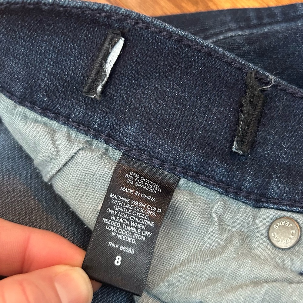 Express Jeans Mid Rise Dark Wash Skinny Jeans Size 8 - Picture 7 of 10
